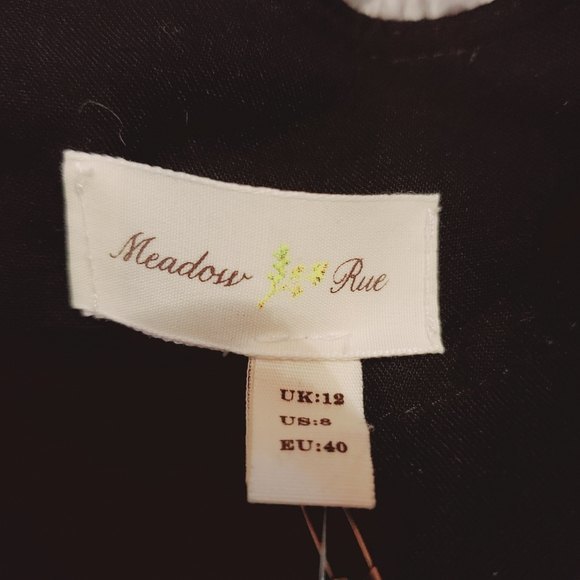 Anthropologie Meadow Rue Minutiae Black Drop Waist ruffle mini Dress - Picture 8 of 11